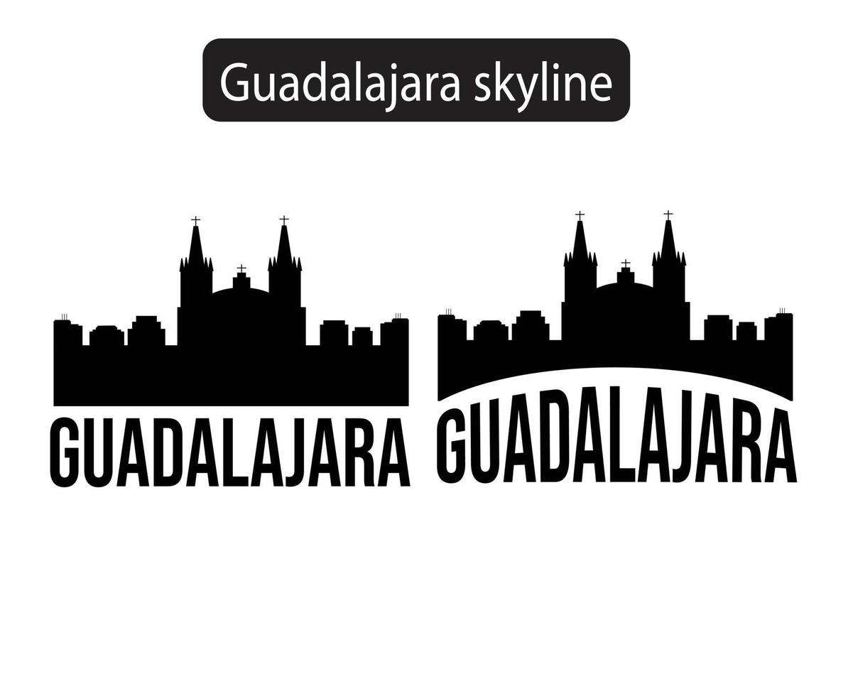 ilustración de vector de silueta de horizonte de la ciudad de guadalajara