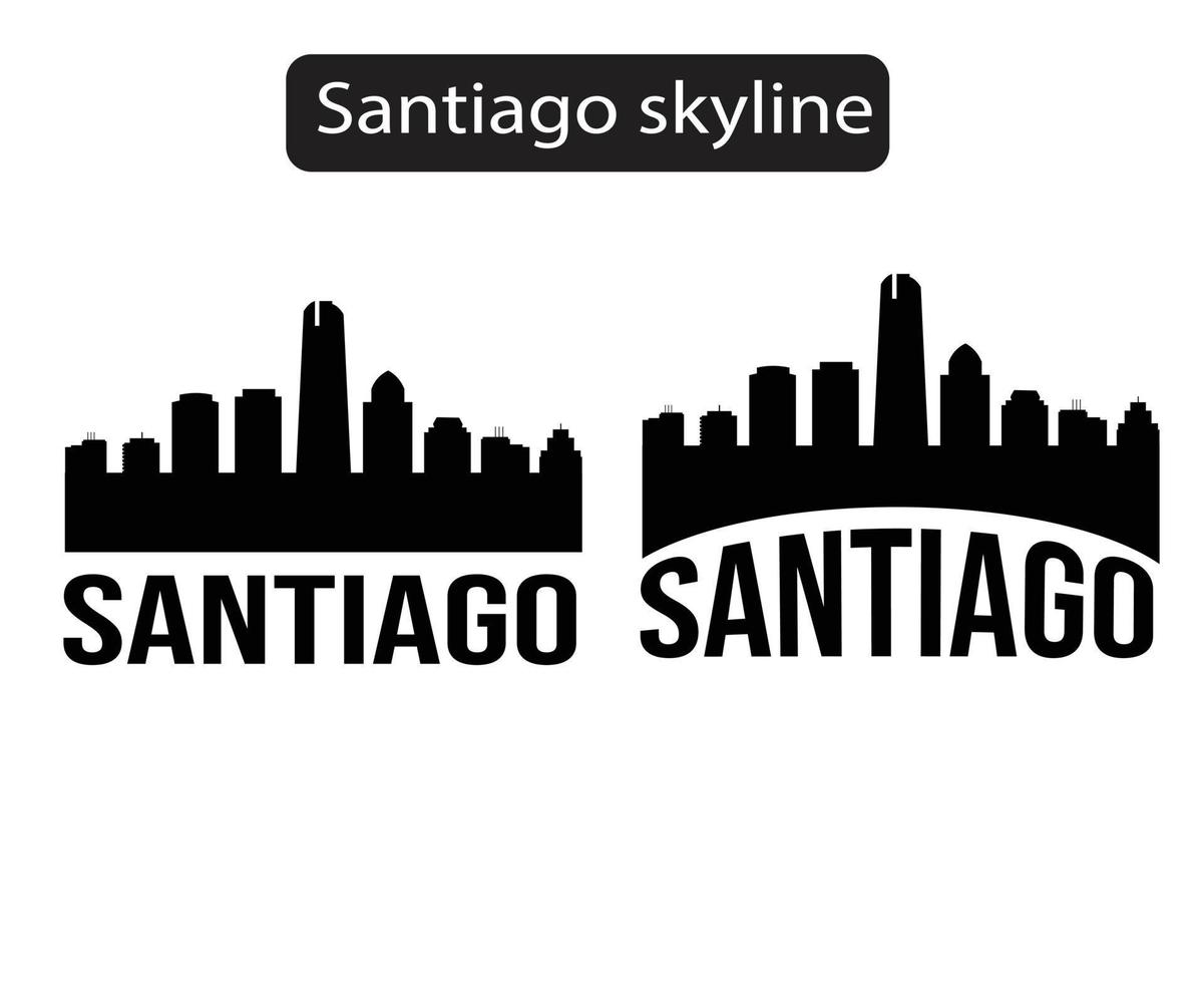ilustración de vector de silueta de horizonte de la ciudad de santiago