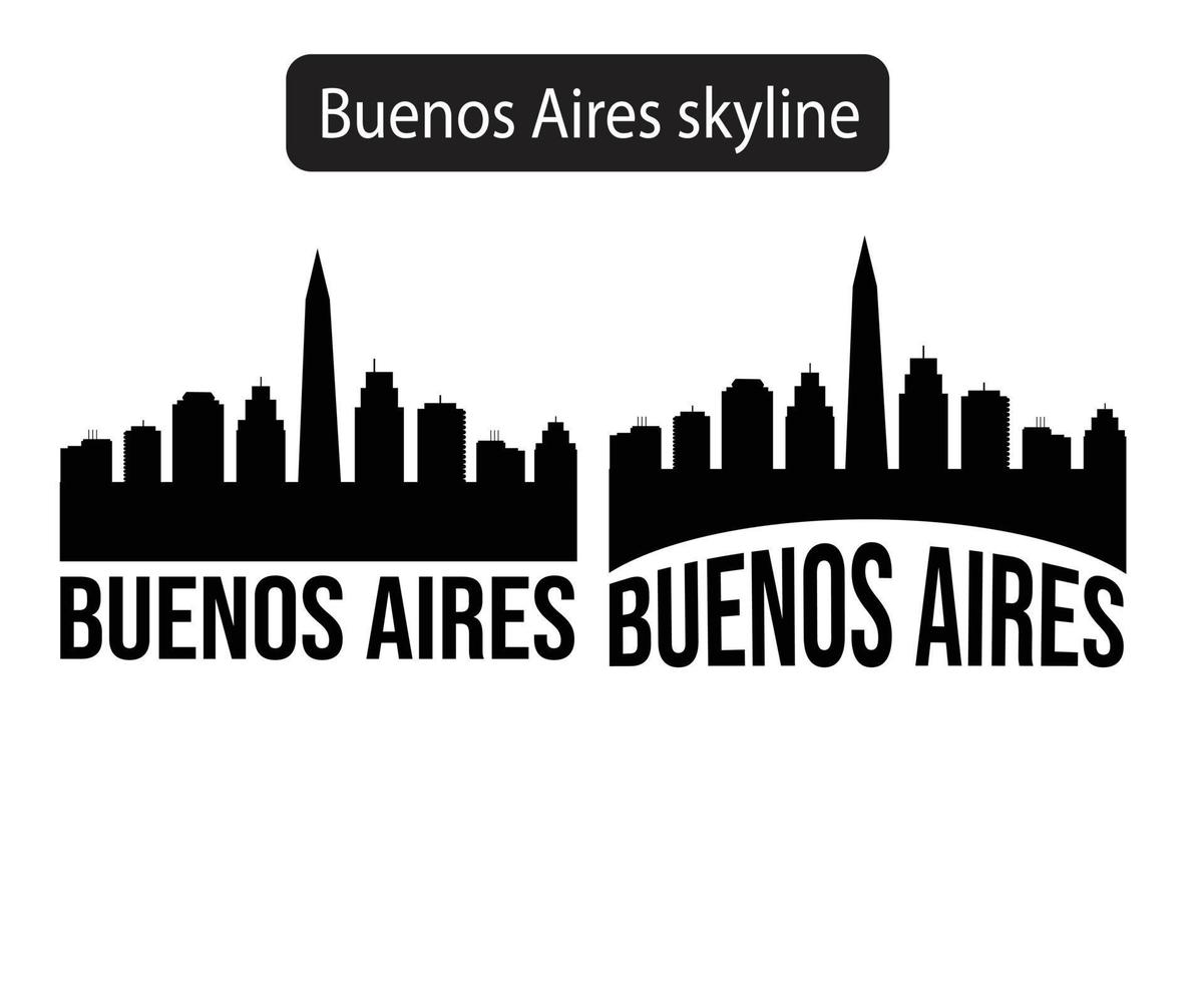 ilustración de vector de silueta de horizonte de la ciudad de buenos aires