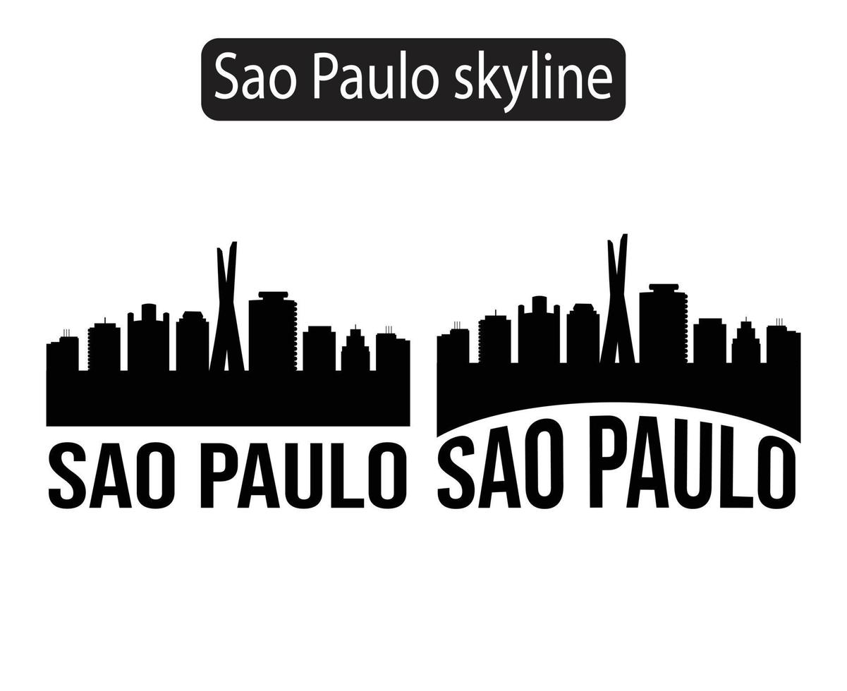 Ilustración de vector de silueta de horizonte de la ciudad de sao paulo