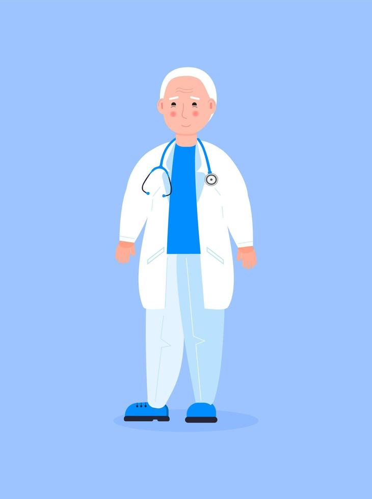 Doctor vector isolated for web, app. Therapist, surgeon, scientist are shown in cartoon style. Nurse is helping. Medical stuff illustration. wears a mask and writes medical history.