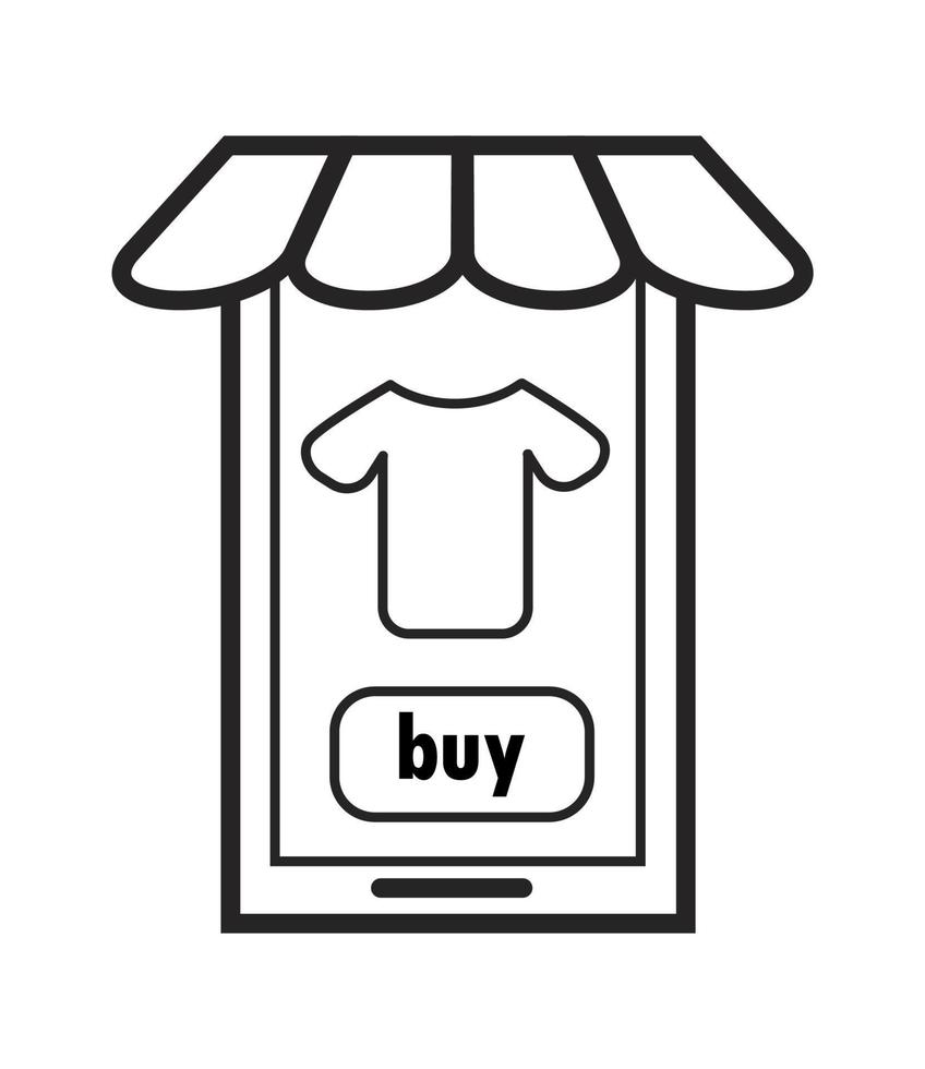 tienda, conjunto de vectores de iconos de tienda. mini-mercado, símbolo de compras en estilo de esquema. venta en línea, personalización y signo de compra para el sitio web. comestibles, almacenamiento, ilustración de entrega.