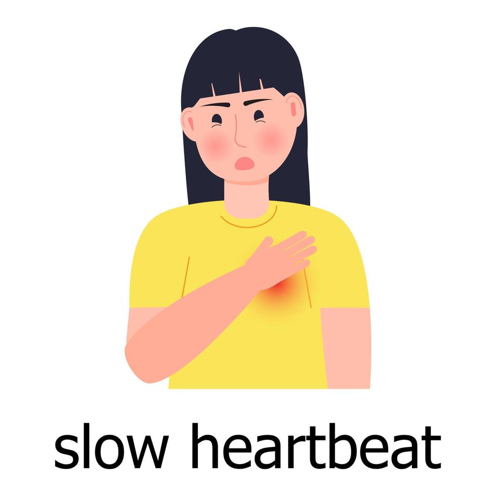 Slow heartbeat icon vector. Health concept of hypotension and hypertension disease. Symptoms of blood pressure health or healthy illustration, it is landing page, website, apps. vector