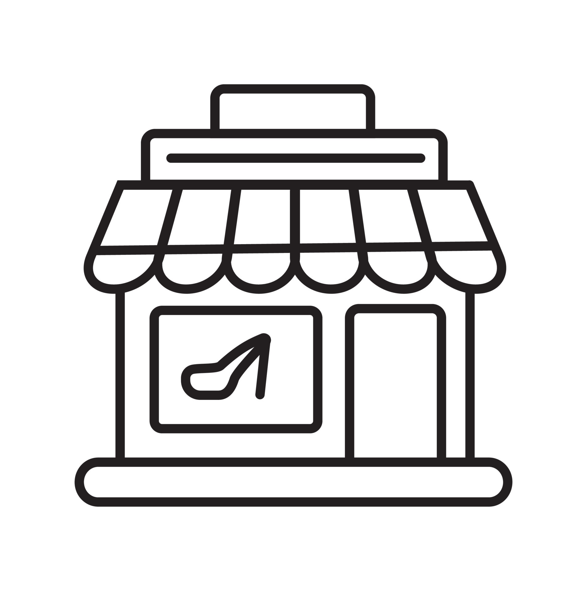 Store, shop icon vector. Minimarket, shopping symbol in outline style