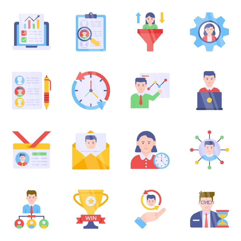 Pack of Hr Flat Icons vector
