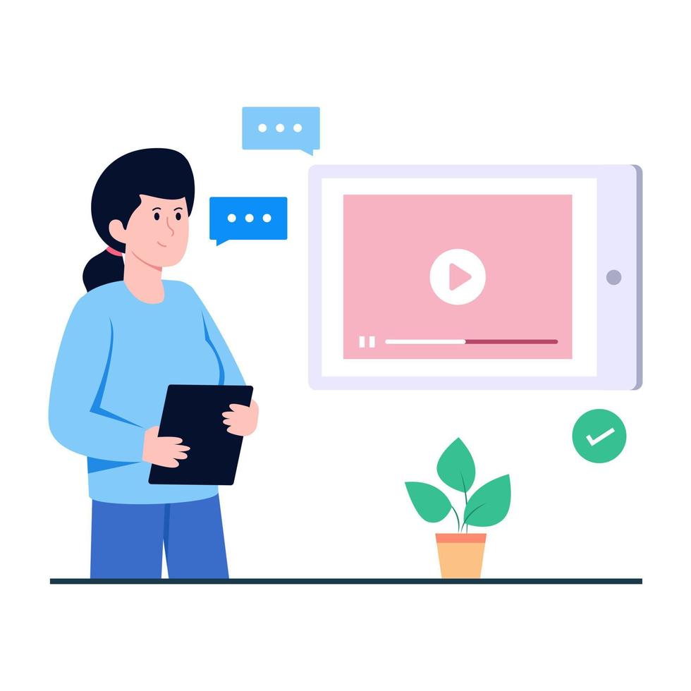 An illustration design of video tutorial vector