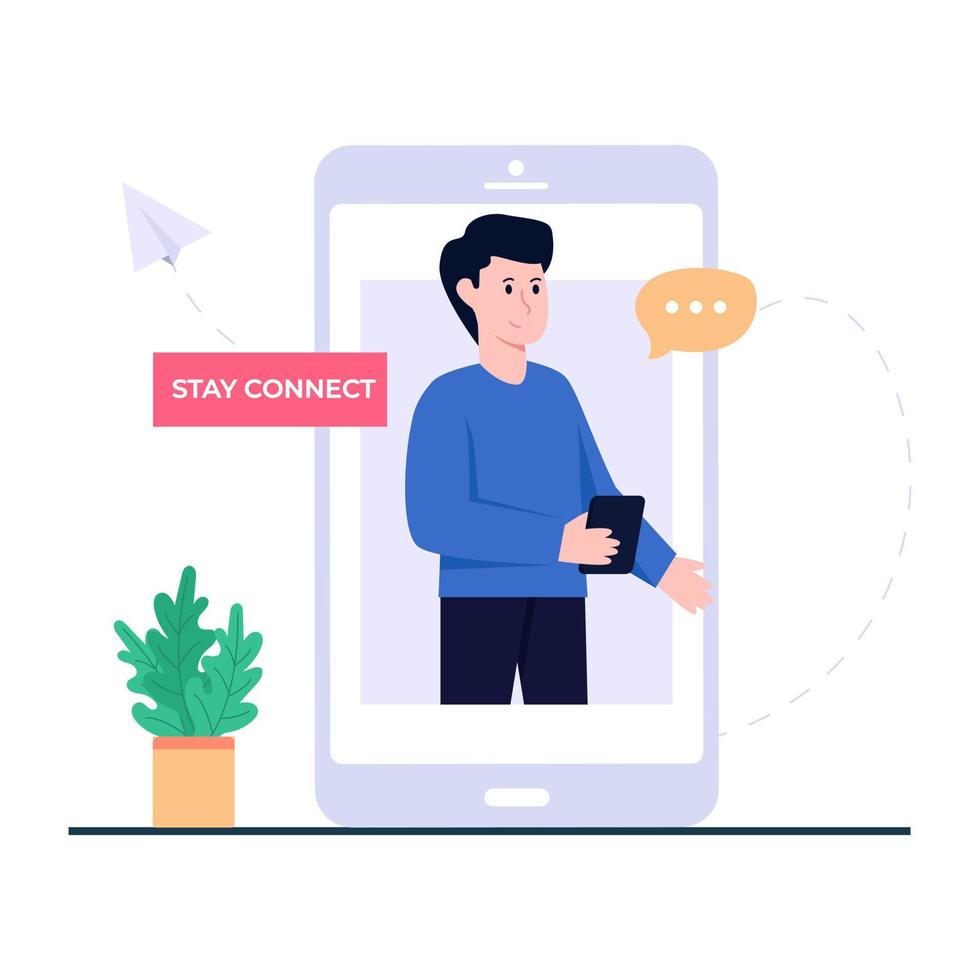 Premium download illustration of stay connected vector