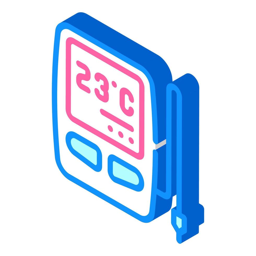 digital thermometer with sensor isometric icon vector illustration