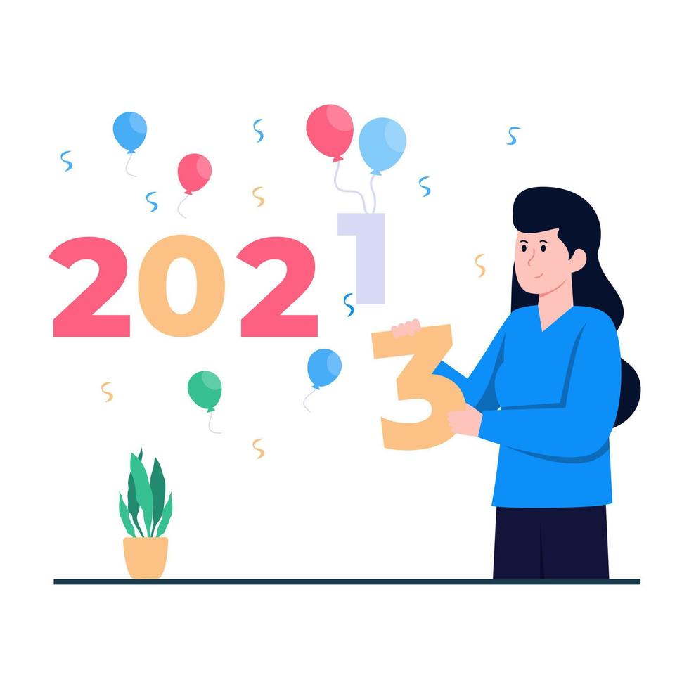 New year decoration illustration, editable vector