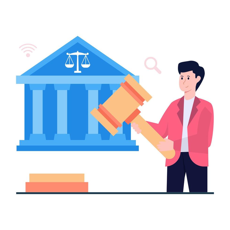Editable design illustration of court building vector