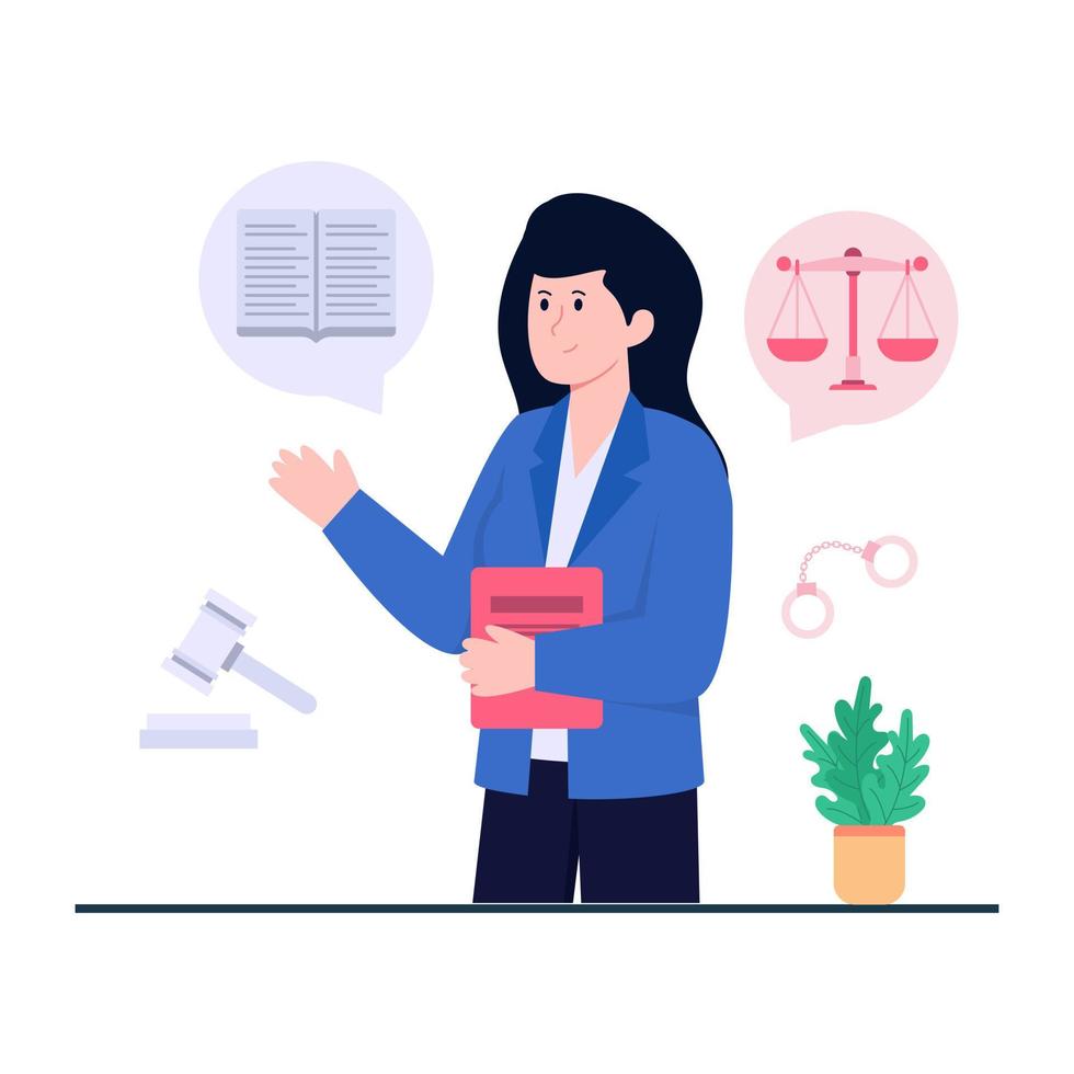 An illustration design of female lawyer vector