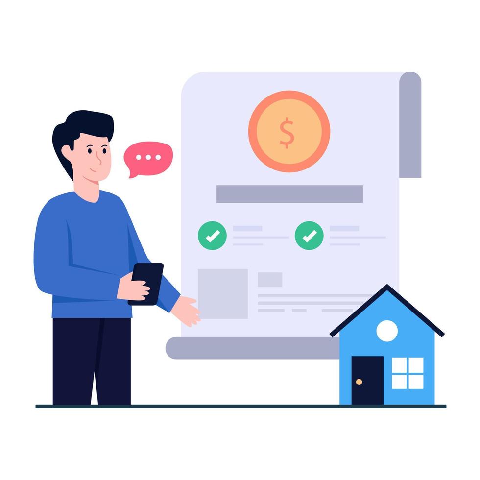 Property paper icon, editable vector