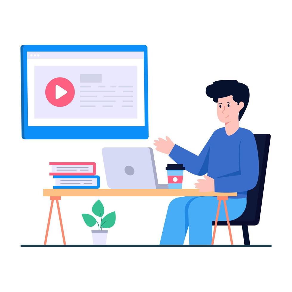 An illustration design of video tutorial vector
