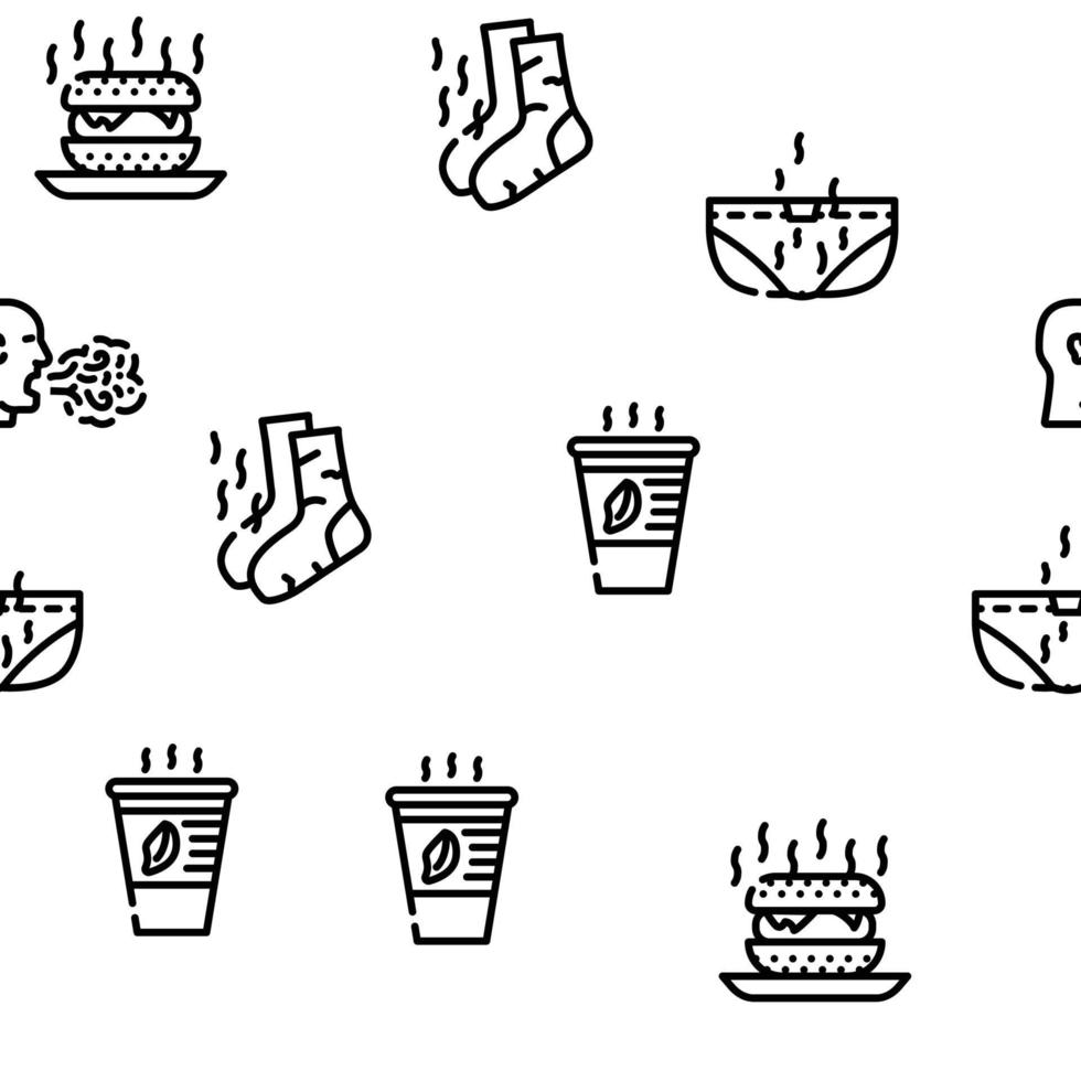 Smell Feel And Sense Vector Seamless Pattern