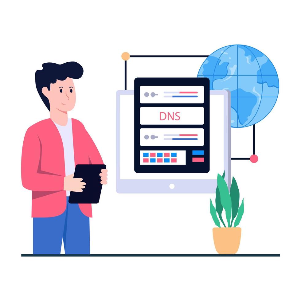 Flat design illustration of web hosting vector