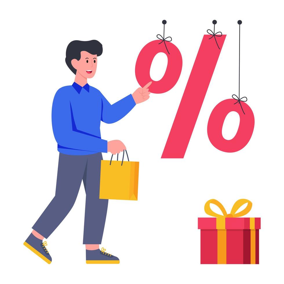 An illustration design of gift discount vector