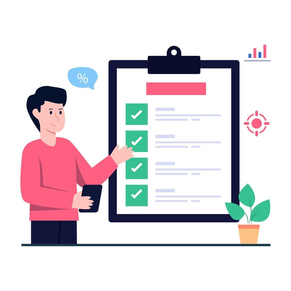 Modern design illustration of business report vector