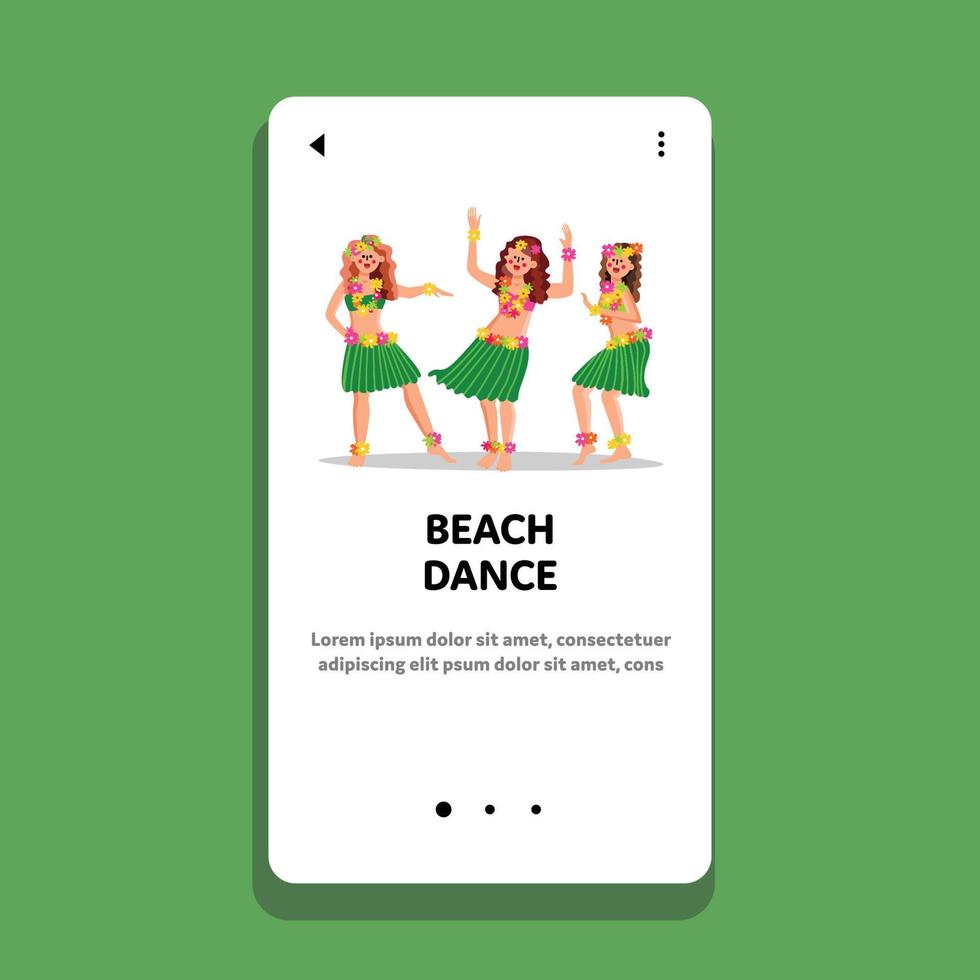 baile de playa bailando hermosas mujeres jóvenes vector