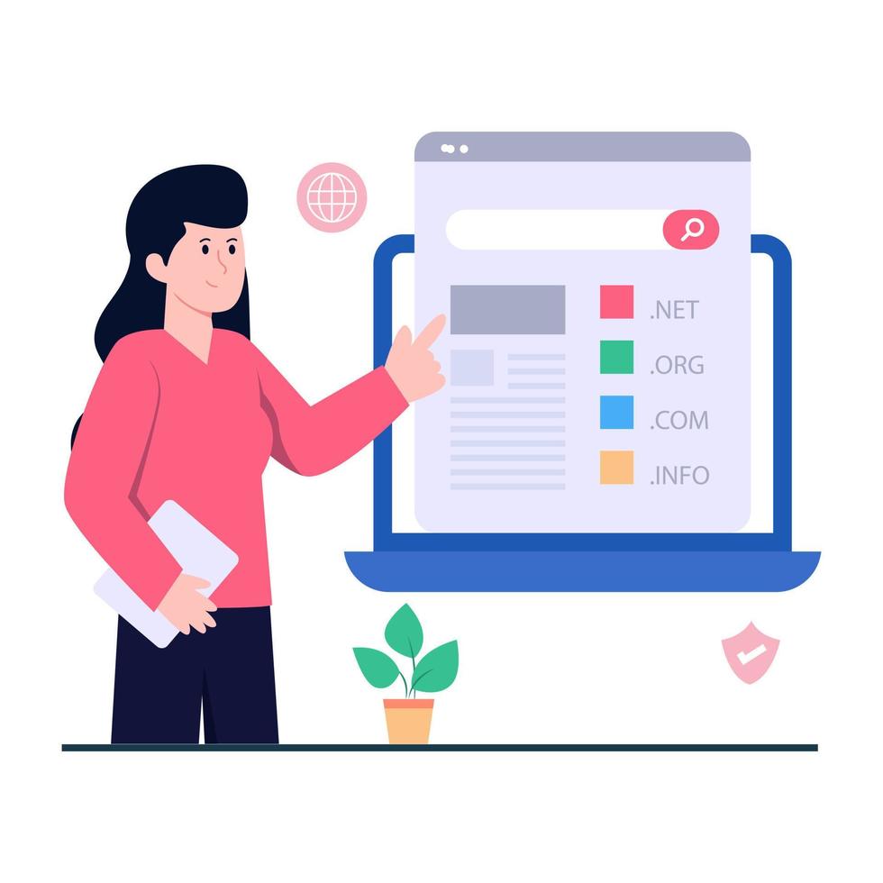 Editable design illustration of web domain vector
