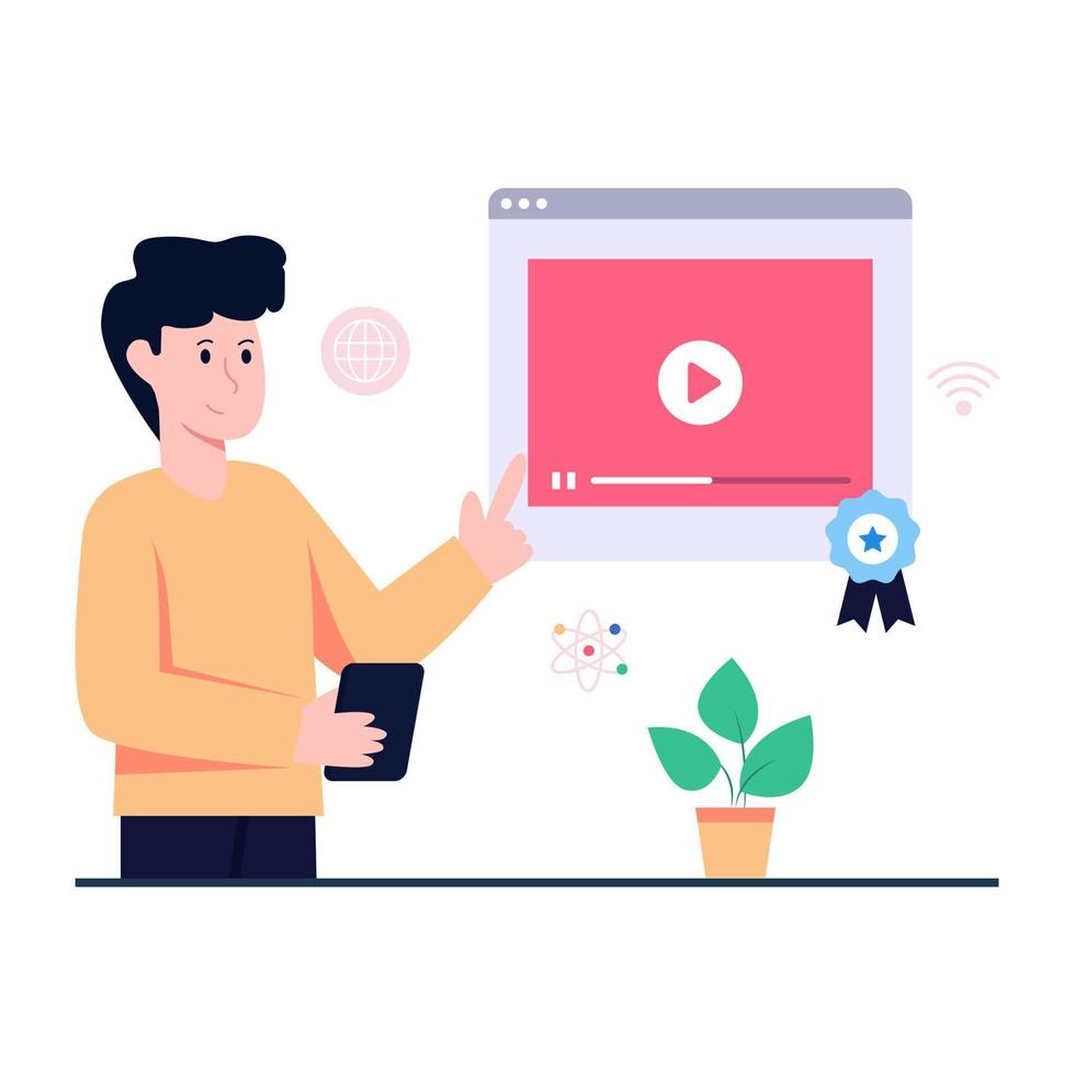 An illustration design of video tutorial vector