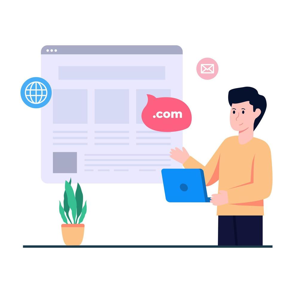 Editable design illustration of web domain vector