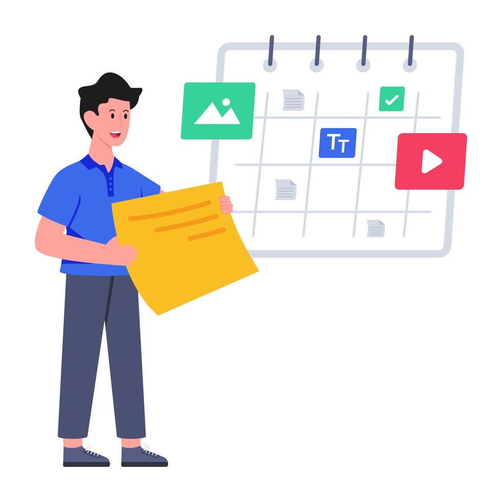 Flat design illustration of schedule vector