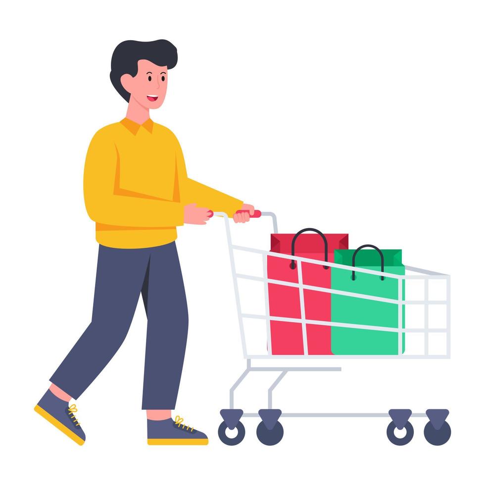 ilustración de descarga premium de compras vector