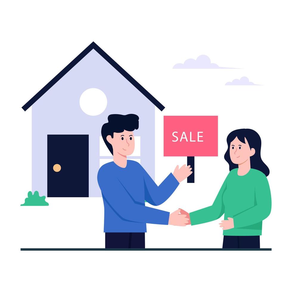 Home for sale icon in flat design vector
