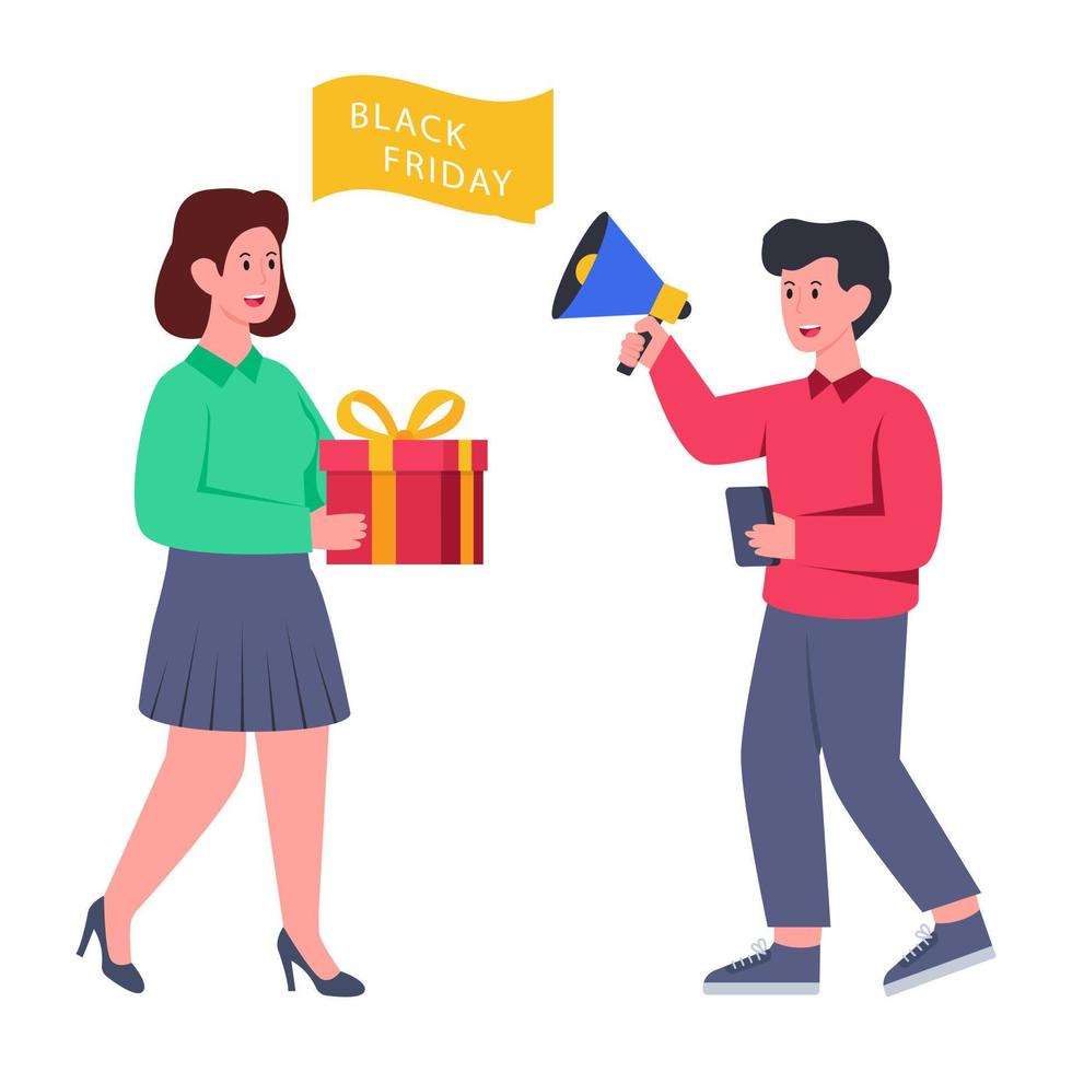 An illustration design of black friday announcement vector