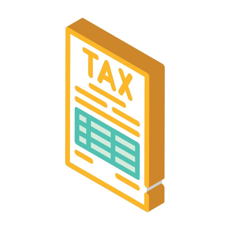 tax document isometric icon vector isolated illustration