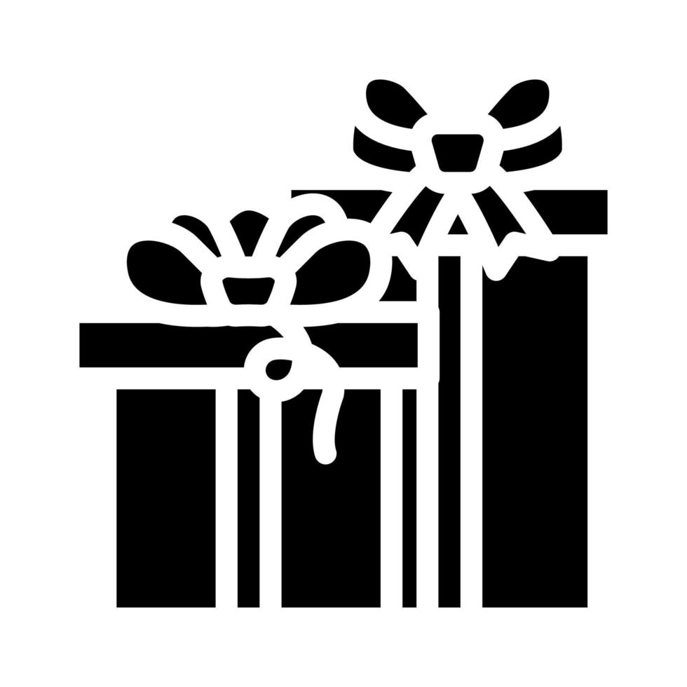 christmas gift boxes glyph icon vector illustration