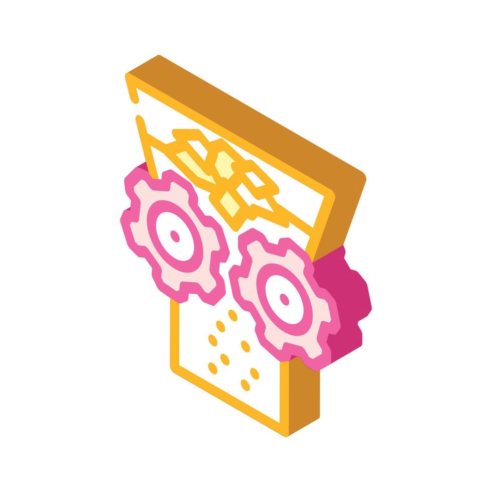 shredding solid waste isometric icon vector illustration