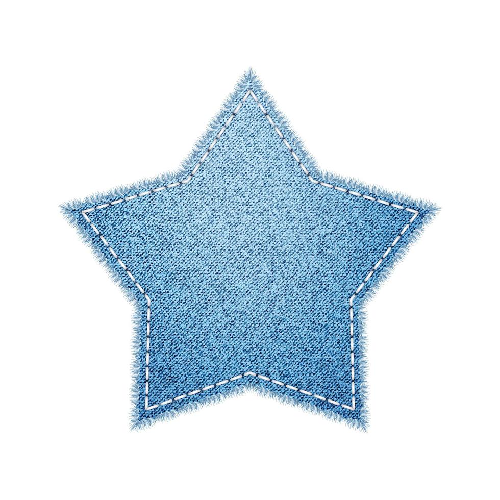 Star Denim Shape For Decorating Clothing Vector