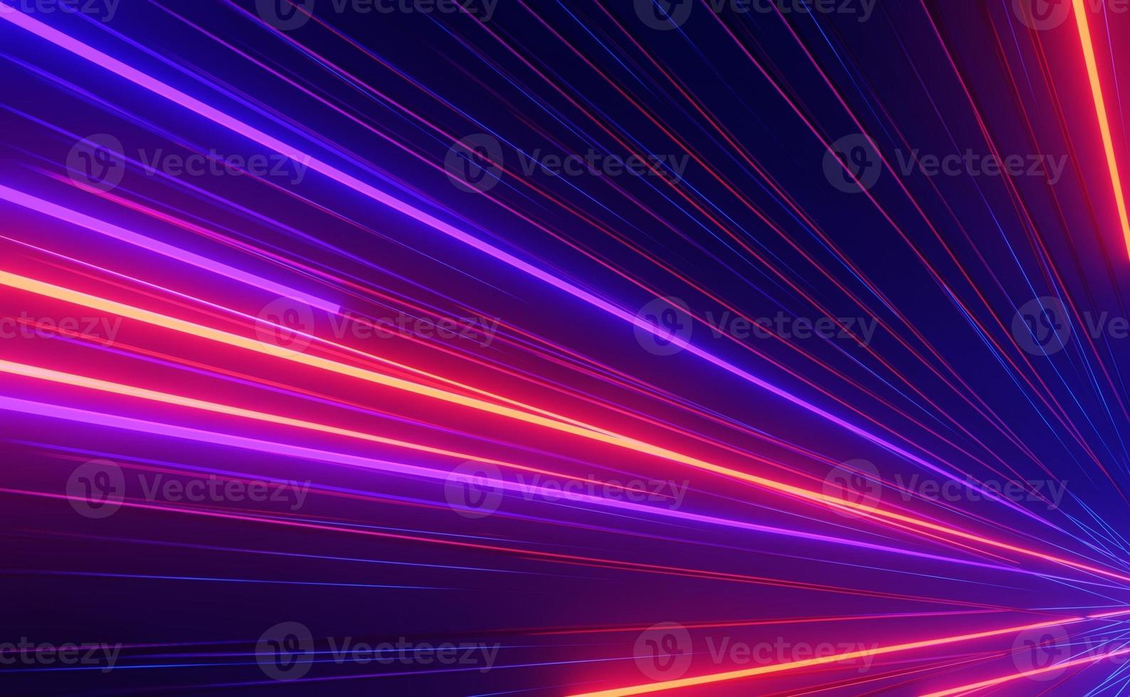 Abstract background using horizontal lines with a network pattern of bright blue and red lines which is the result of 3D rendering. photo