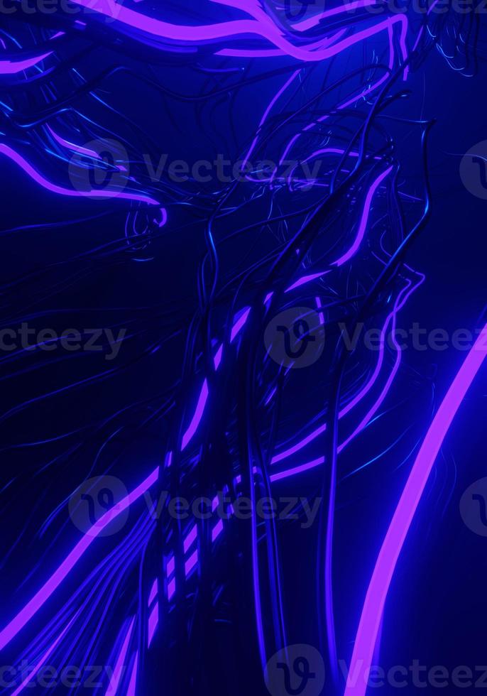 abstract background wallpaper using a dark blue and slightly purple tentacle pattern, 3D rendering, and dark background photo