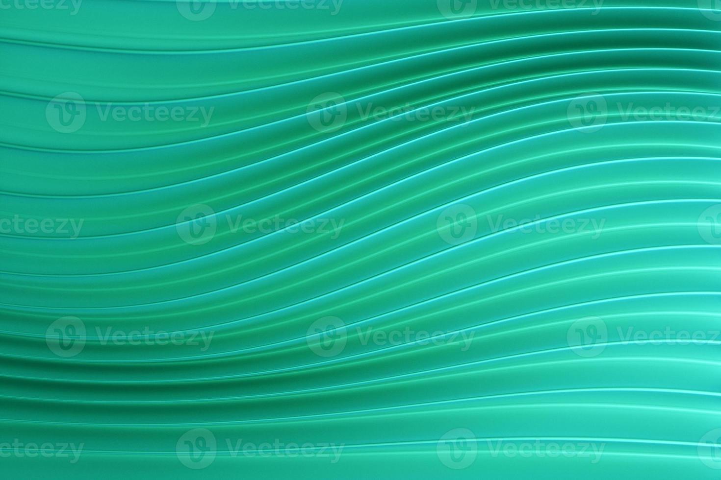 3d illustration of a stereo green  strip . Geometric stripes similar to waves. Abstract  yellow glowing crossing lines pattern photo