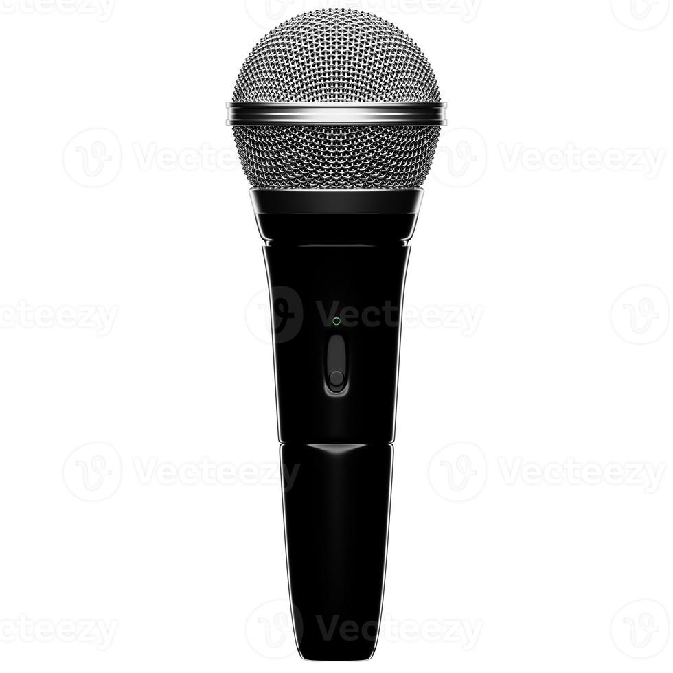 3D illustration, retro style microphone in party or concert  on white isolated background photo