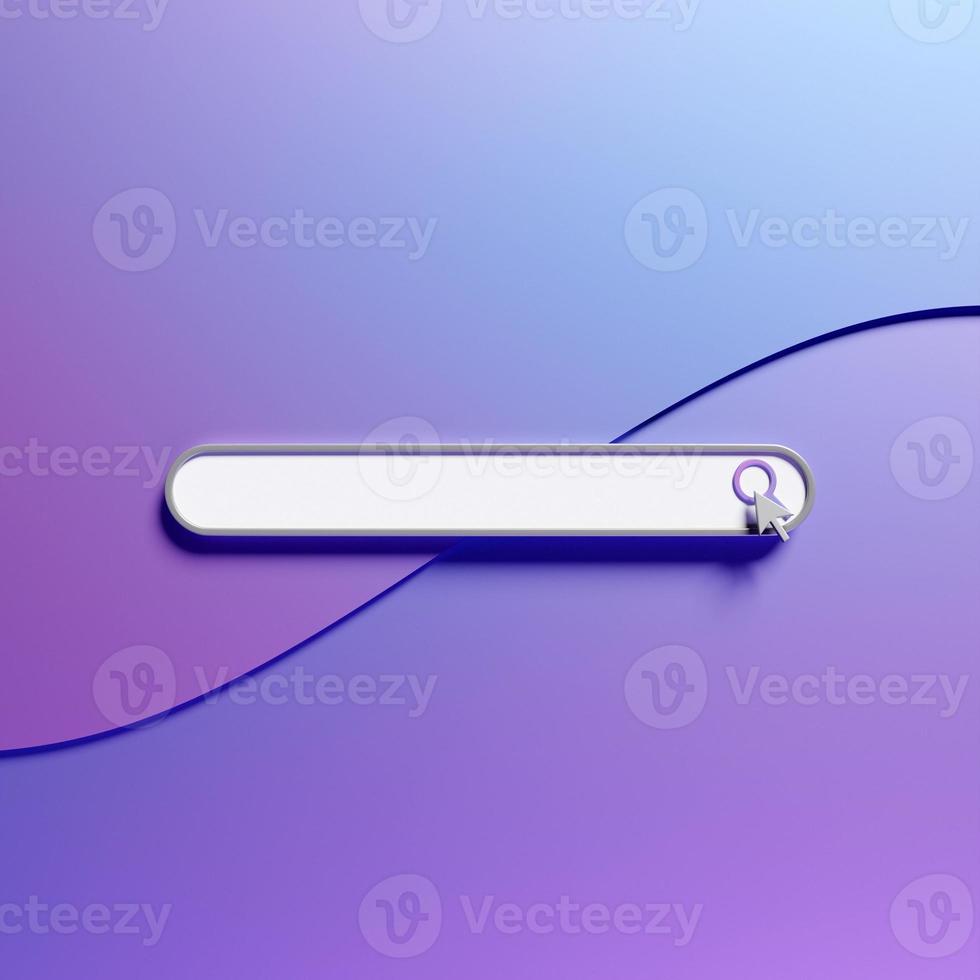 3d illustration of an internet search page on a   purple  background. Search bar  icons photo