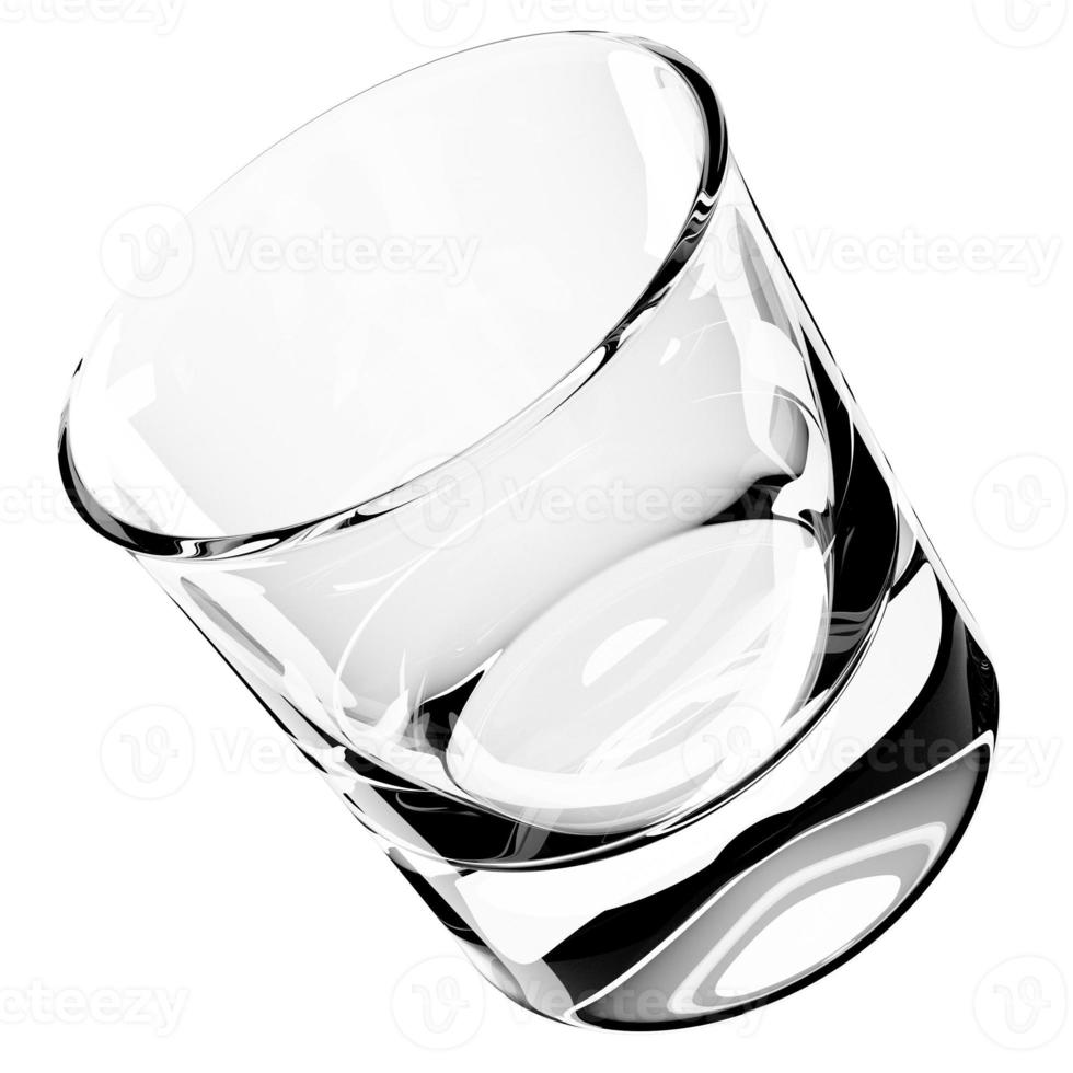 3d illustration of  glass for strong alcohol  on a  white background. photo