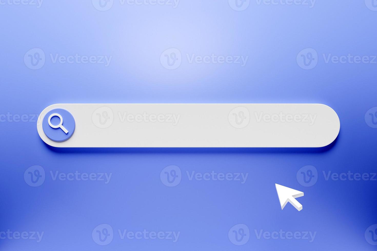 3d illustration of an internet search page on a  blue background. Search bar  icons photo