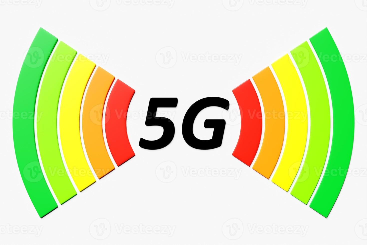 3D illustration of a working cellular connection WI-fi, 5G on a white background. photo