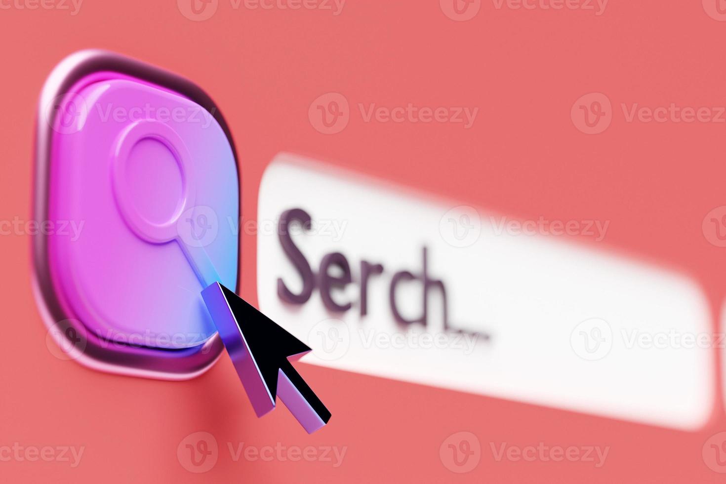 Ilustración 3d, elemento de diseño de la barra de búsqueda sobre un fondo naranja. barra de búsqueda para sitio web e interfaz de usuario, aplicaciones móviles. foto