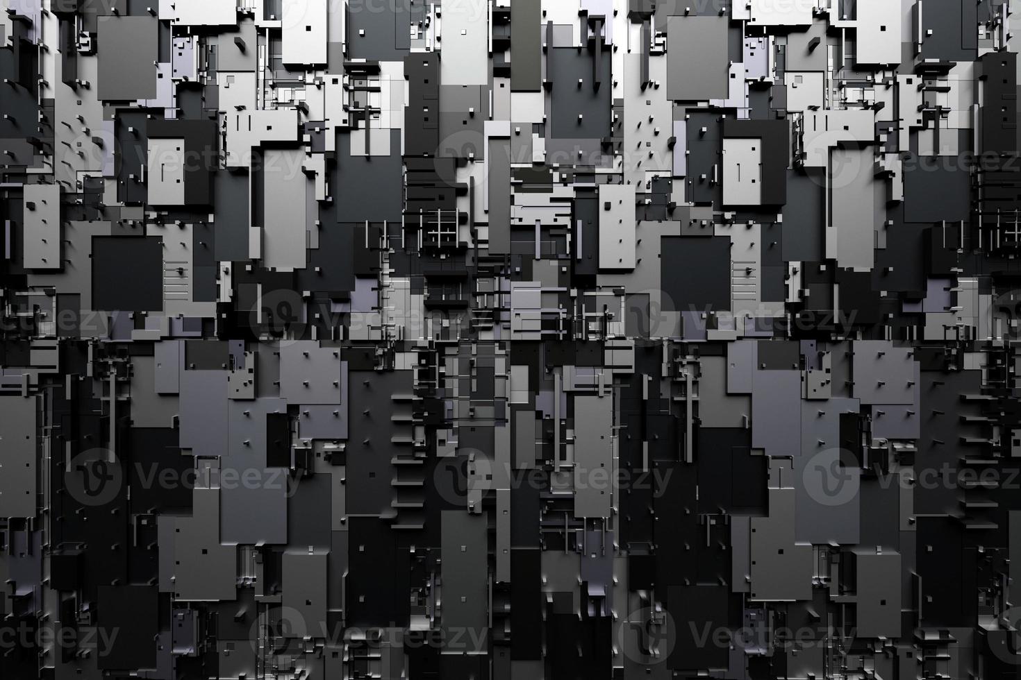 3d illustration of a realistic model of a robot or  black cyber armor. photo