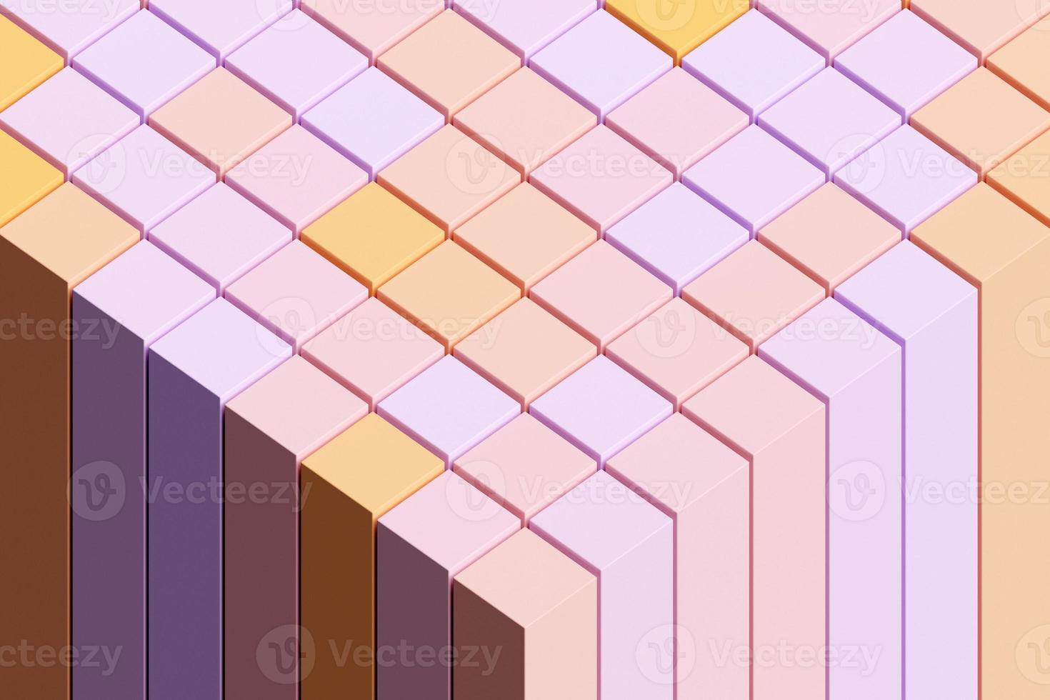 3d illustration of a stereo pink and orange strip . Geometric stripes similar to waves. Abstract   glowing crossing lines pattern photo