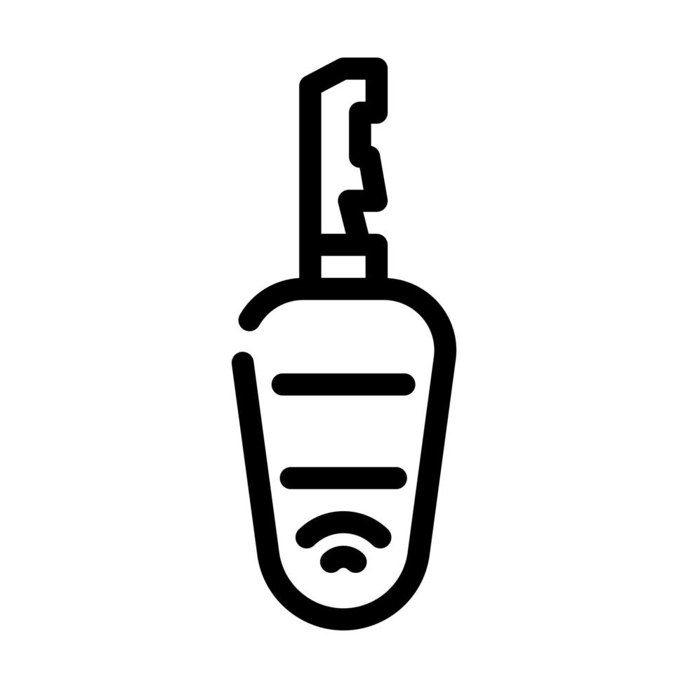 ilustración de vector de icono de línea de coche clave sin contacto