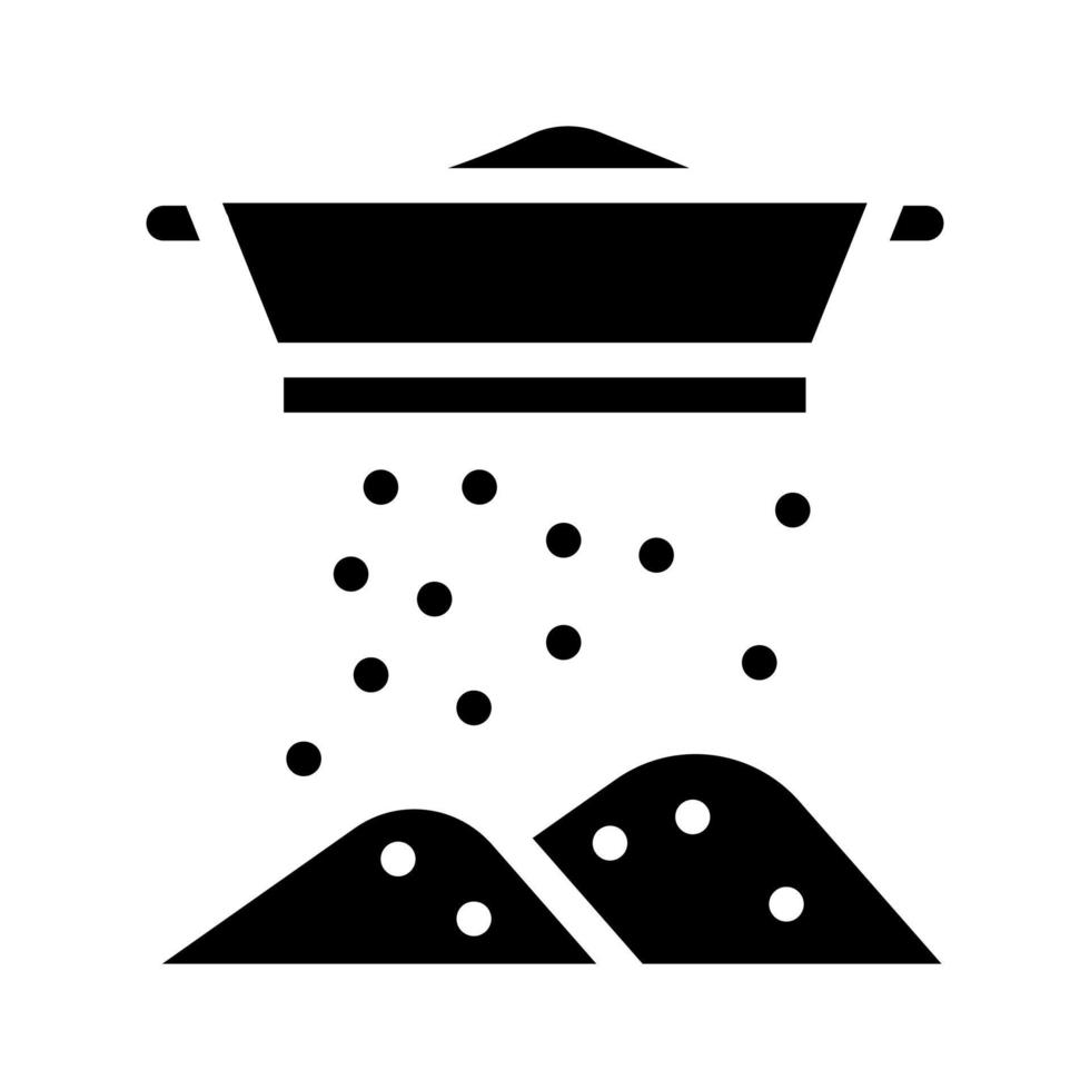 Ilustración de vector de icono de glifo de tamizado de harina