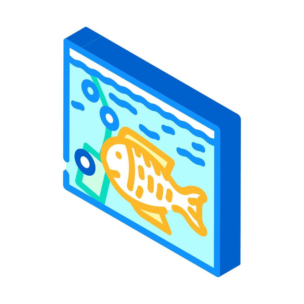 acuario con peces icono isométrico ilustración vectorial vector