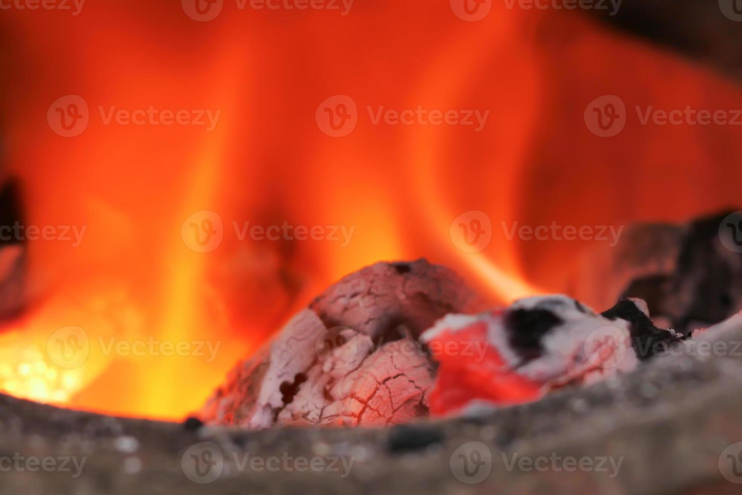 hot coals in the fire photo