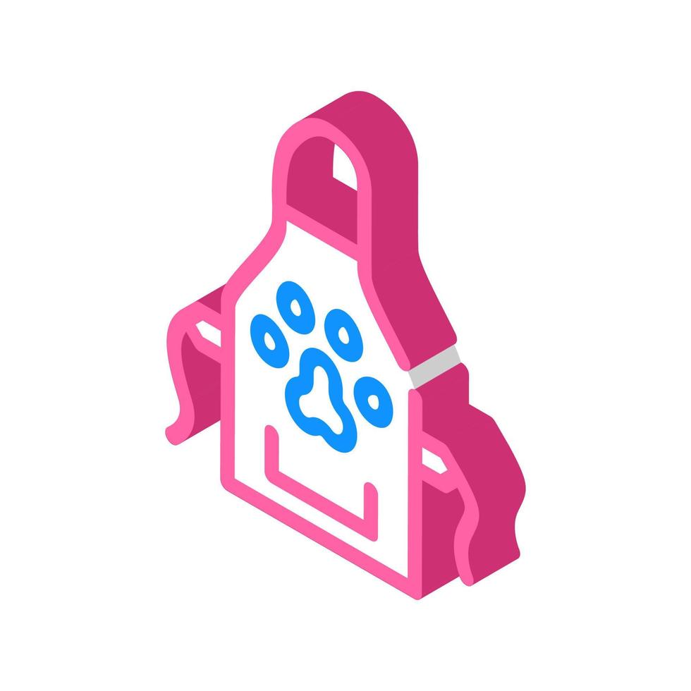 apron groomer isometric icon vector illustration color