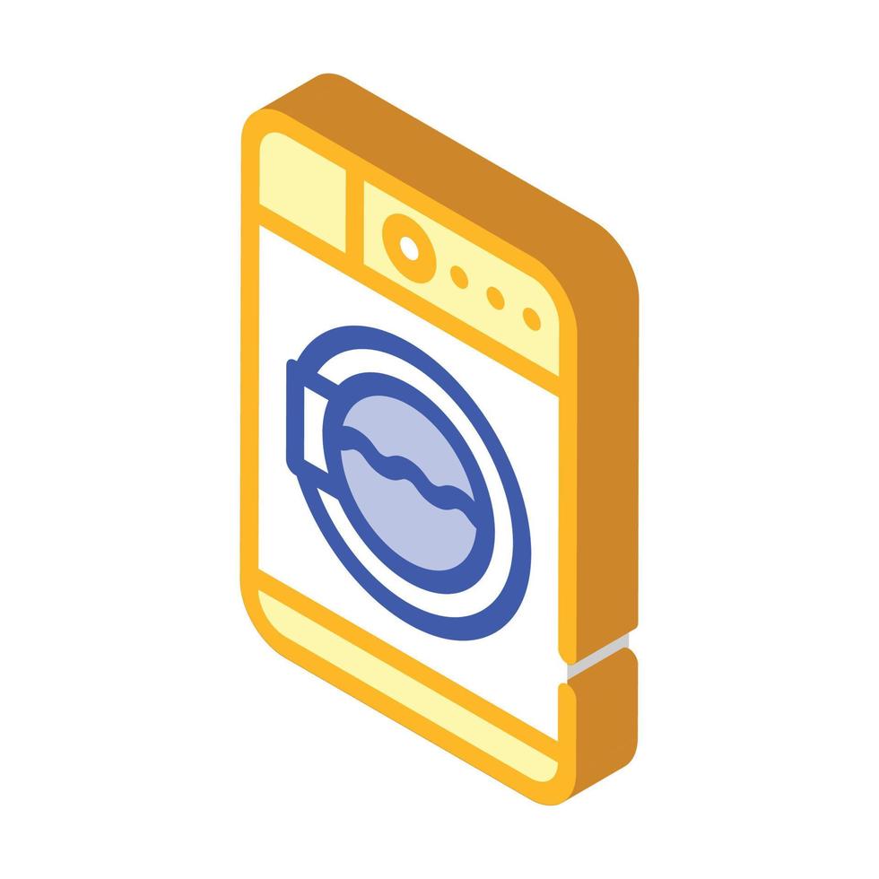 laundry machine isometric icon vector isolated illustration